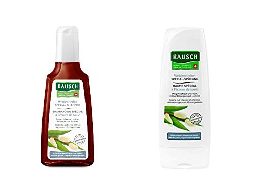 Rausch Shampoo alla Corteccia di Salice 200 ml + Balsamo 200 ml Contro Forfora Grassa Attenua Arrossamenti e Prurito